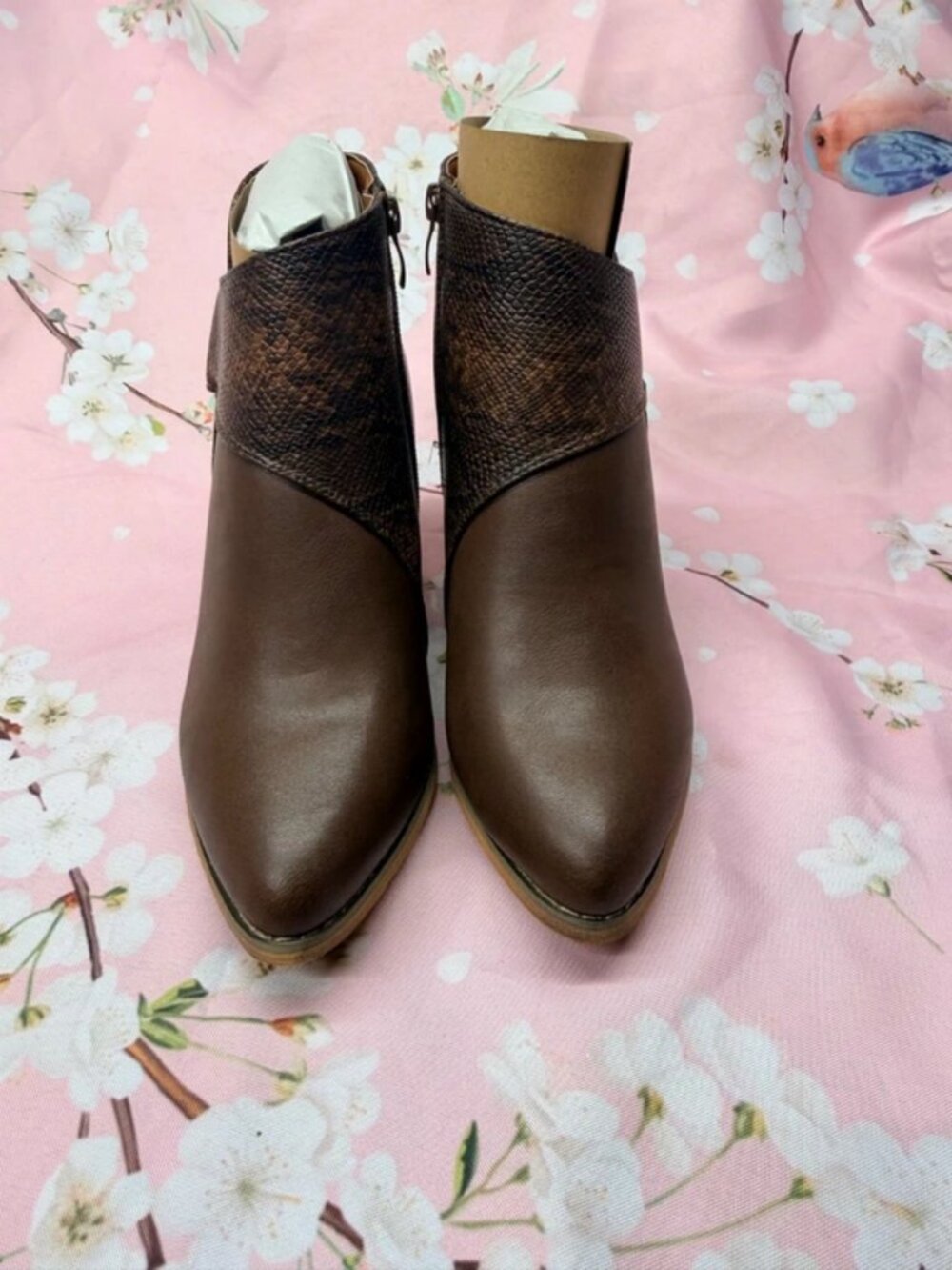 NWOT Dark Brown Booties Size 7 W